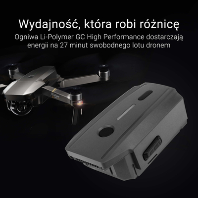 Bateri Green Cell për dronin DJI Mavic Pro, 11.4V, 3830mAh, 43.6Wh, gri