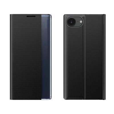 Капак за телефон Hurtel New Sleep Case iPhone 16e, флип со држач, црн