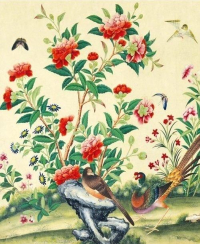 Kartolinë Museums &amp; Galleries Study of Flowers and Bird, pa tekst, me zarf, shumëngjyrëshe
