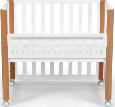 Krevat për bebe Kinderkraft Koya, 4 në 1, me rrota dhe dyshek, i bardhë