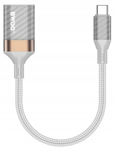 Adapter OTG Bwoo BD-BZ69, USB-C në USB-A, 0.18m, USB 3.0, gri