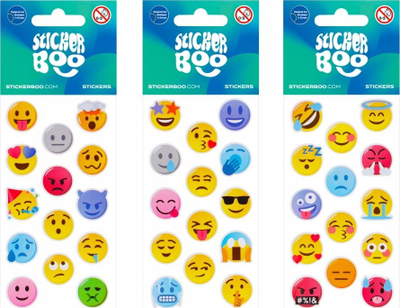 Декоративни налепници Sticker Boo Emojis, лист 18x7cm, повеќебојни