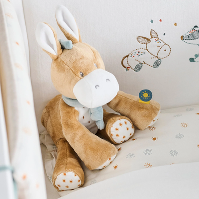 Lodër e butë Nattou Donkey Leo, 32cm, e kaftë