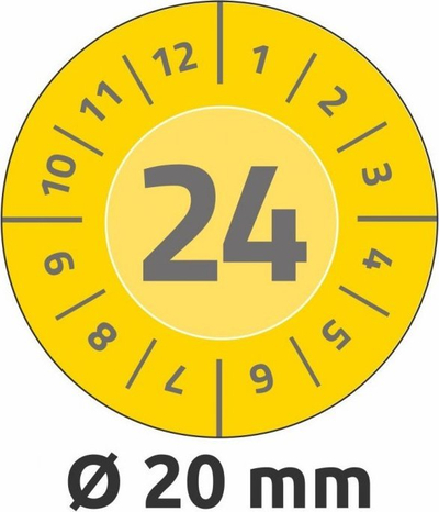 Етикета за инспекција Avery Zweckform, 20mm, 8 ливчиња 120 етикети, жолти