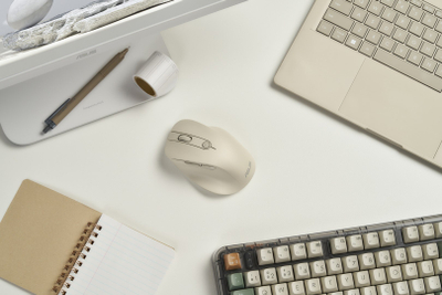 Безжичен глушец ASUS MD105, 2400 dpi, ергономски, бел