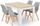Set tavoline drejtkëndore DB Sonoma 120x80 me 4 karrige MARK, dru ahu, gri