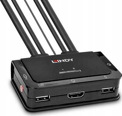 Switch KVM Lindy 2 porta, USB HDMI, 4K, i zi