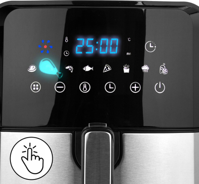 Fritezë ajri First Austria Oil-Free Touch, 5L, ekran digjital, e zezë inox