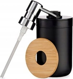 Dozator sapuni pa markë Bamboo, 350 ml, bambu dhe polipropilen, i zi kafe