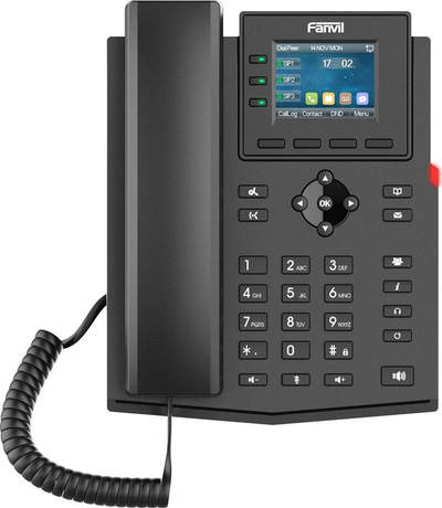 Telefon IP Fanvil X303-2 me tela, me ekran me ngjyra, i zi