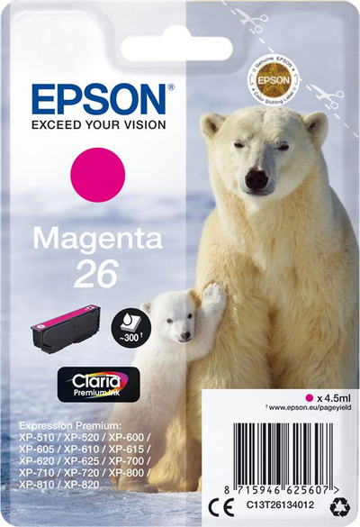 Kartutxh bojë Epson Claria Home Ink 26, 4.5ml, magenta