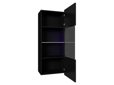 Vitrinë muri CALABRINI + LED, zezë