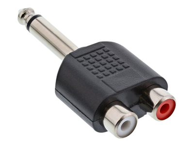 Адаптер аудио InLine 99339, 6.3mm моно во 2x RCA, црн