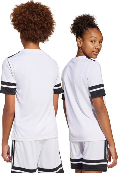 Bluzë sportive për kalamaj adidas Squadra 25 Jr JJ0057, poliester 100%, e bardhë