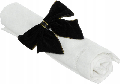 Unaza pecete Atmosphera Round Velvet, set 2 copë, kadife, e zezë
