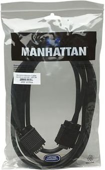 Kabllo VGA Manhattan SVGA, 3m, 15 pin meshkuj-meshkuj, e zezë