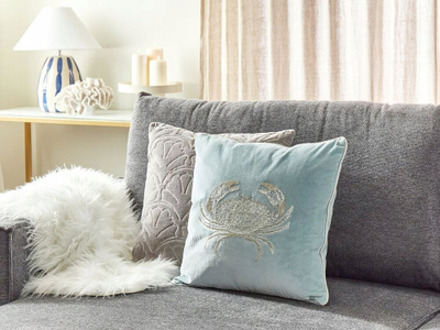 Jastëk dekorativ Scatter Cushion Marine Crab, 45x45cm, kadife, blu