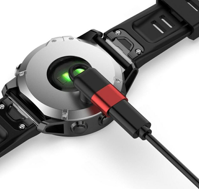Адаптер полнач Lightning Beline за часовник Garmin, компактен, црвен