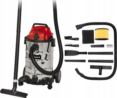 Fshesë industriale Einhell TC-VC 1930 SA, 1500W, 30L, inox kuqe e zezë