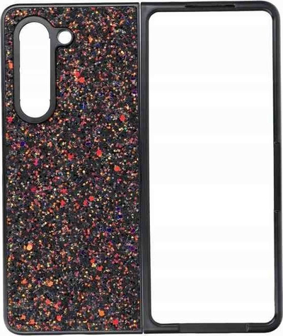 Mbulesë telefoni Shining për Samsung Galaxy Z Fold 6, efekt shkëlqyes, e zezë