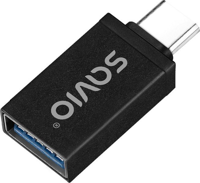 Adapter USB Savio AK-80, USB-A 3.1 në USB-C 3.1, OTG, i zi
