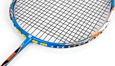 Raketë badminton SMJ Teloon Blast TL500, alumin me HM Carbon, 89g, blu me shumë ngjyra