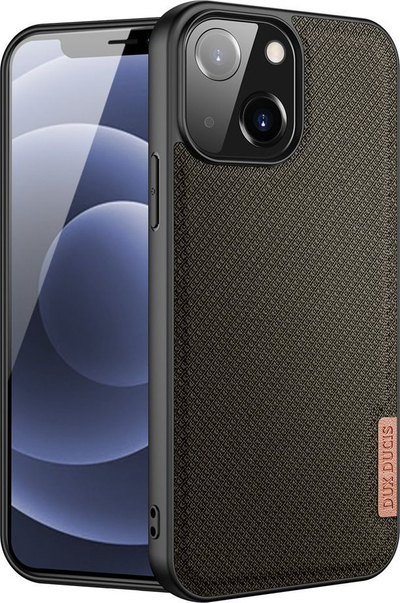 Futrollë DUX DUCIS FINO Series për iPhone 13 Mini, najlon me teksturë, mban karikim wireless, jeshile e errët