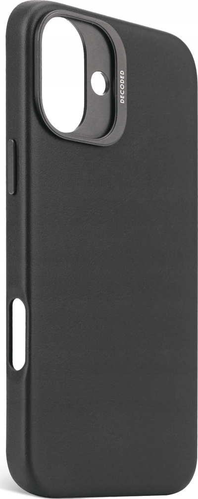 Mbrojtëse telefoni Decoded Leather Backcover, për iPhone 16 Plus, MagSafe, e zezë