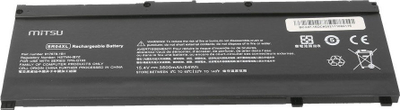 Bateri laptopi Mitsu për HP Omen 15-DC, 3500mAh 54Wh, 15.4V, e zezë