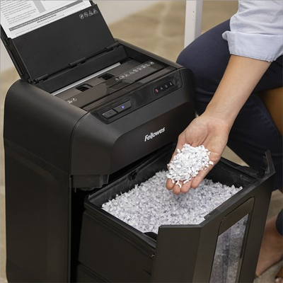 Makinë prerëse dokumentesh Fellowes AutoMax 80M, 17L, mini cut, e zezë