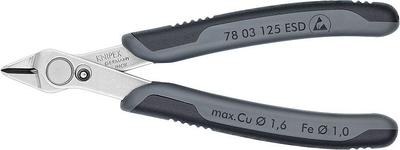Pincë prerëse anësore Knipex Super Knips ESD, 125 mm, inox