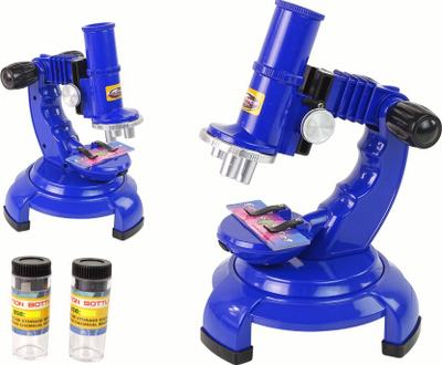 Set lodër teleskop dhe mikroskop Science Set, 2 në 1, 20x 30x 40x, blu