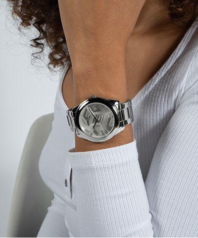 Orë dore për femra Guess Cubed GW0606L1, e argjendtë