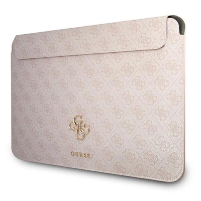 Mbulesë laptopi Guess 4G Saffiano, 13", lëkurë eco, rozë e çelët