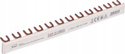 Busbar njëfazor SIMET SW1F, 10mm², 63A 12M, i bardhë