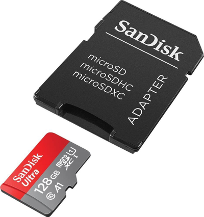 Картичка меморија SanDisk Ultra MicroSD, 128GB, Class 10, со SD адаптер