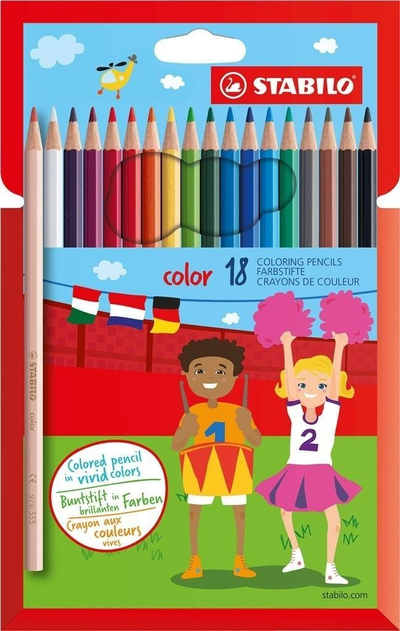 Set lapsash me ngjyra Stabilo Color, 18 copë, shumëngjyrëshe