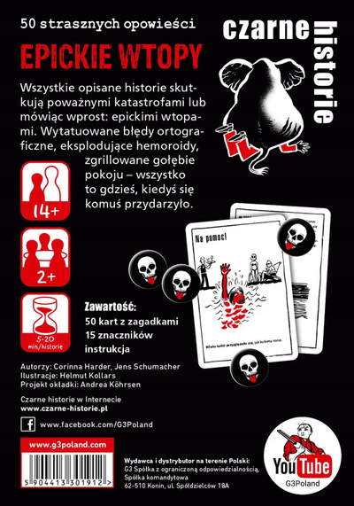 Lojë me letra Zoch Black Stories Epic Failure, 50 letra, për të rritur, shumëngjyrëshe