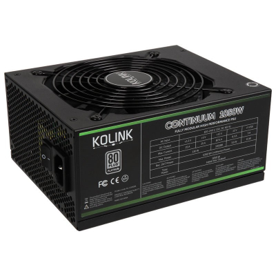 Напојување Kolink Continuum 1050W, 80 Plus Platinum, модуларно, црно