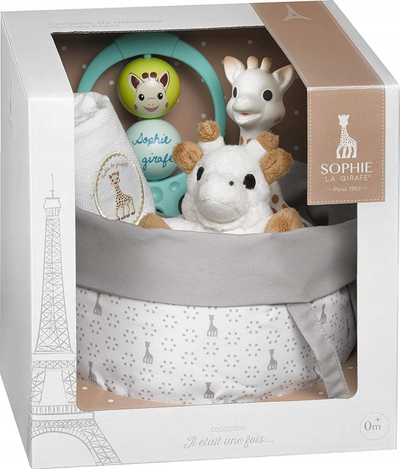 Set dhurate per bebe Sophie La Girafe New Baby Basket, 3m+, shume ngjyra