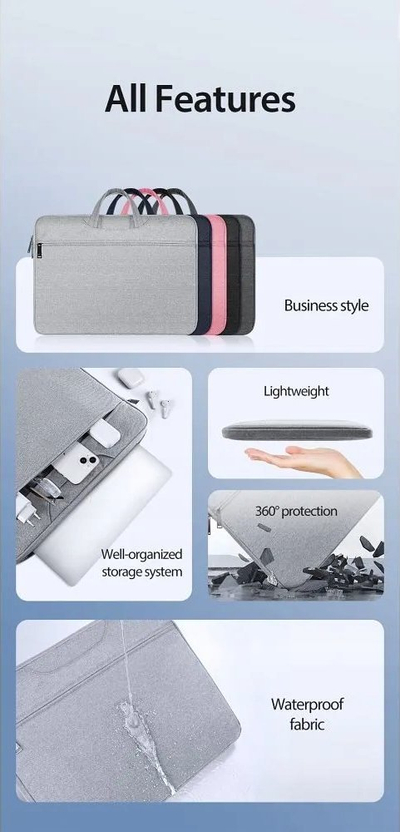 Çantë laptopi Dux Ducis LBTC, 15.5-16", poliester, gri e çelët