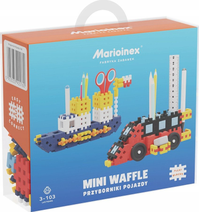 Set lodrash Mini Waffle Vehicles, 140 copa, organizues anije, shumëngjyrësh