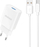 Karikues AC Dudao A4EU, USB A 2.1A, me kabllo USB A në USB C, i bardhë