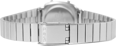 Ora digjitale Casio LA-670WA-2D, rezistente ndaj ujit 30m, byzylyk çelik inox, argjendtë