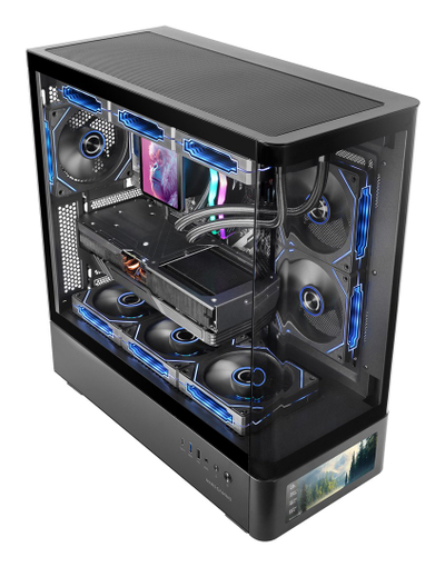 Kase gaming Mars Gaming MC-LCDPRO, ATX, ekran IPS LCD 7.2", xham i fortë i zi