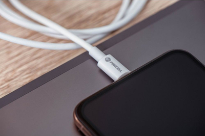 Kabllo Forcell F-energy C901, USB-C me Lightning, 3A 30W PD, 1m, e bardhë