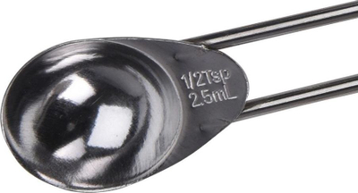 Set lugë matëse kuzhine, 4 copë, çelik inox, argjendtë
