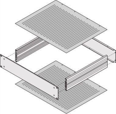 Plakë mbuluese për kabinet rack Schroff Cover Plate 400T, perforuar, për ventilim