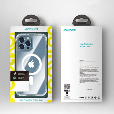 Заштитна маска Joyroom Magnetic Defender за iPhone 13 Pro, со држач, MagSafe, проѕирна