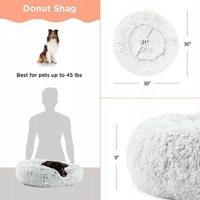 Shtrat për qen Best Friends by Sheri Original Calming Donut, medium, lahet në makinë, gri frost